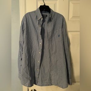 chaps blue button down